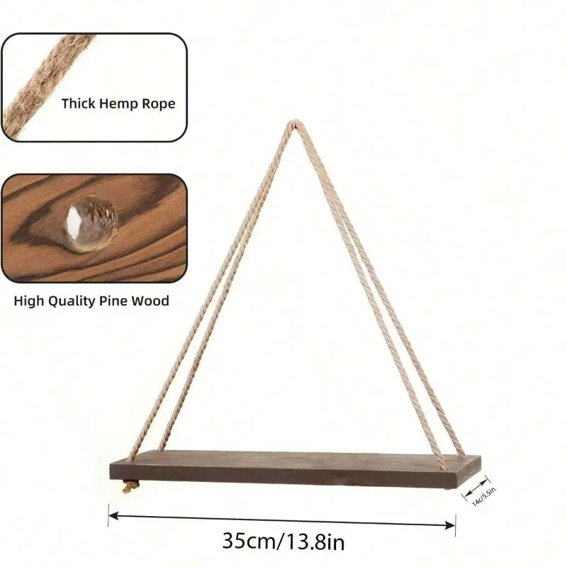 Wooden Floating Swing Shelf