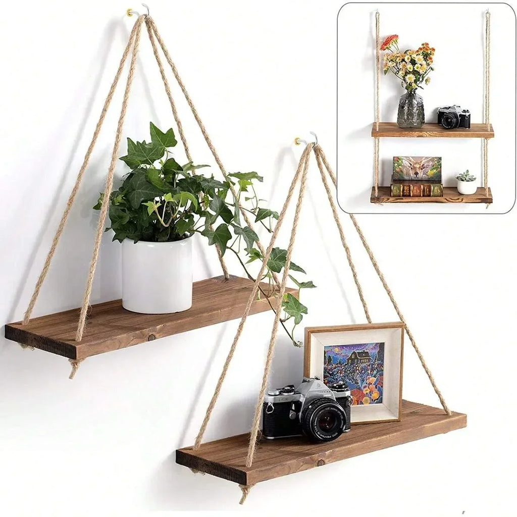 Wooden Floating Swing Shelf